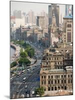 View of the Bund District Along Huangpu River, Shanghai, China-Paul Souders-Mounted Premium Photographic Print