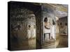 View of the Burial Chamber with the Pillars and the Decorated Vaulted Ceiling with Pergola-null-Stretched Canvas