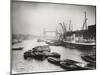 View of the Busy Thames Looking Towards Tower Bridge, London, C1920-null-Mounted Premium Photographic Print