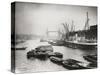 View of the Busy Thames Looking Towards Tower Bridge, London, C1920-null-Stretched Canvas