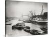 View of the Busy Thames Looking Towards Tower Bridge, London, C1920-null-Stretched Canvas