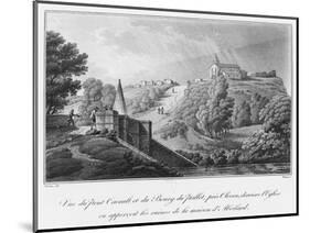 View of the Cacault Bridge and the Village of Pallet, Near Clisson, Ruins of the House of Abelard-Claude Thienon-Mounted Giclee Print