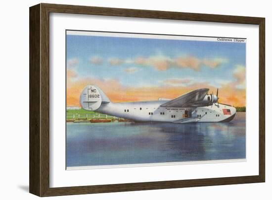 View of the California Clipper Plane - San Francisco, CA-Lantern Press-Framed Art Print