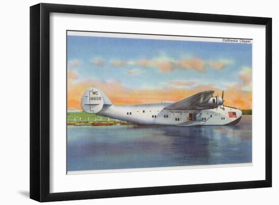 View of the California Clipper Plane - San Francisco, CA-Lantern Press-Framed Art Print