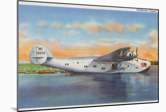 View of the California Clipper Plane - San Francisco, CA-Lantern Press-Mounted Art Print