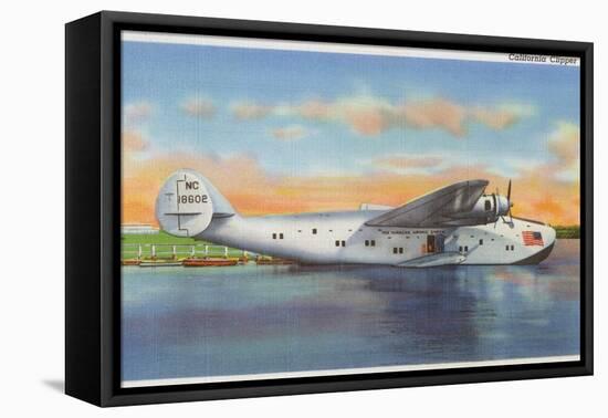 View of the California Clipper Plane - San Francisco, CA-Lantern Press-Framed Stretched Canvas