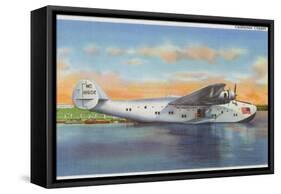 View of the California Clipper Plane - San Francisco, CA-Lantern Press-Framed Stretched Canvas