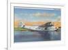 View of the California Clipper Plane - San Francisco, CA-Lantern Press-Framed Premium Giclee Print