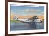 View of the California Clipper Plane - San Francisco, CA-Lantern Press-Framed Premium Giclee Print