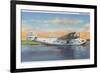 View of the California Clipper Plane - San Francisco, CA-Lantern Press-Framed Premium Giclee Print