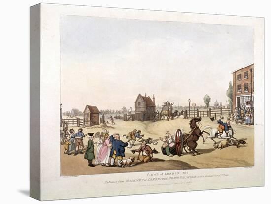 View of the Cambridge Heath Turnpike, Hackney, London, 1809-Heinrich Schutz-Stretched Canvas