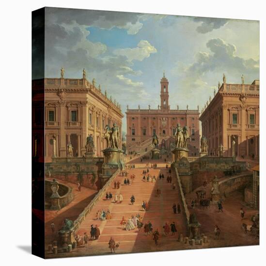 View of the Campidoglio, Rome, 1750-Giovanni Paolo Pannini-Stretched Canvas