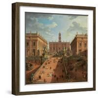 View of the Campidoglio, Rome, 1750-Giovanni Paolo Pannini-Framed Giclee Print