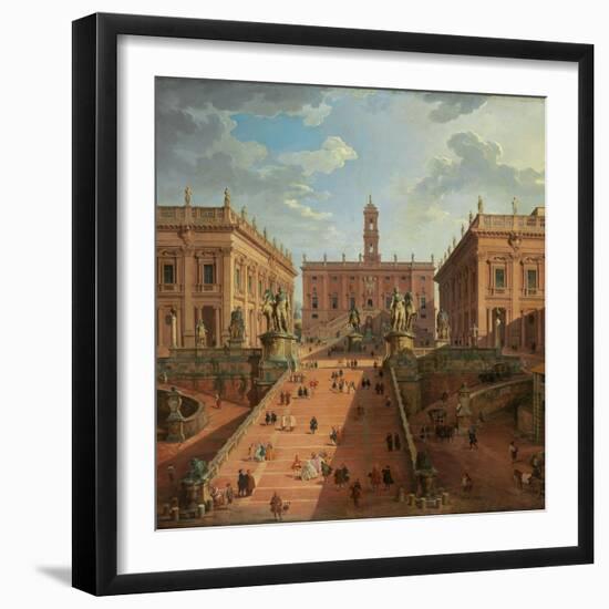 View of the Campidoglio, Rome, 1750-Giovanni Paolo Pannini-Framed Giclee Print