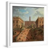 View of the Campidoglio, Rome, 1750-Giovanni Paolo Pannini-Framed Giclee Print