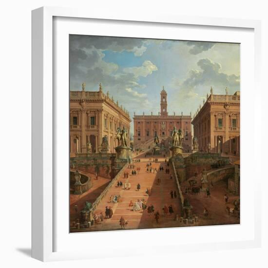 View of the Campidoglio, Rome, 1750-Giovanni Paolo Pannini-Framed Giclee Print