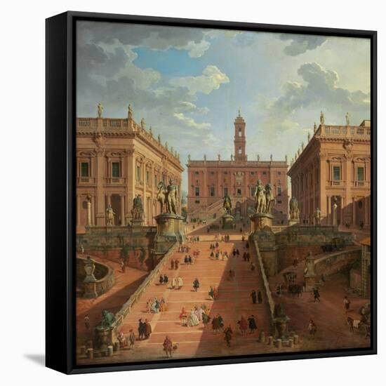 View of the Campidoglio, Rome, 1750-Giovanni Paolo Pannini-Framed Stretched Canvas