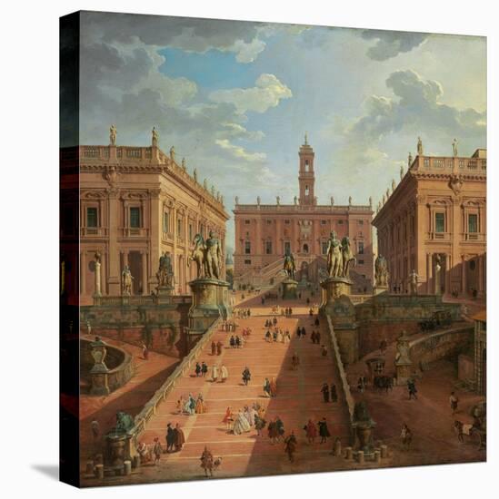 View of the Campidoglio, Rome, 1750-Giovanni Paolo Pannini-Stretched Canvas