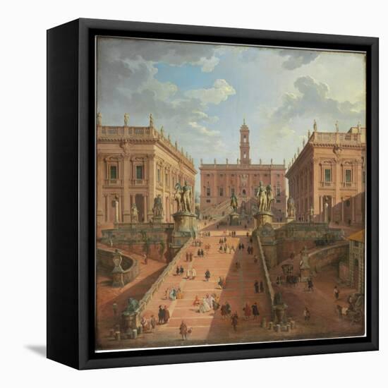 View of the Campidoglio, Rome, 1750-Giovanni Paolo Pannini-Framed Stretched Canvas