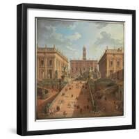 View of the Campidoglio, Rome, 1750-Giovanni Paolo Pannini-Framed Giclee Print