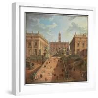 View of the Campidoglio, Rome, 1750-Giovanni Paolo Pannini-Framed Giclee Print