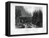 View of the Canal, at the Little Falls Mohawk River, New York State, 1855-null-Framed Stretched Canvas