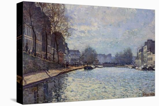 View of the Canal Saint-Martin, Paris, 1870-Alfred Sisley-Stretched Canvas