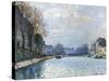 View of the Canal Saint-Martin, Paris, 1870-Alfred Sisley-Stretched Canvas