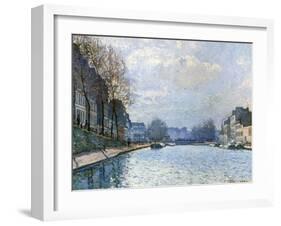 View of the Canal Saint-Martin, Paris, 1870-Alfred Sisley-Framed Giclee Print