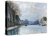 View of the Canal Saint-Martin, Paris, 1870-Alfred Sisley-Stretched Canvas