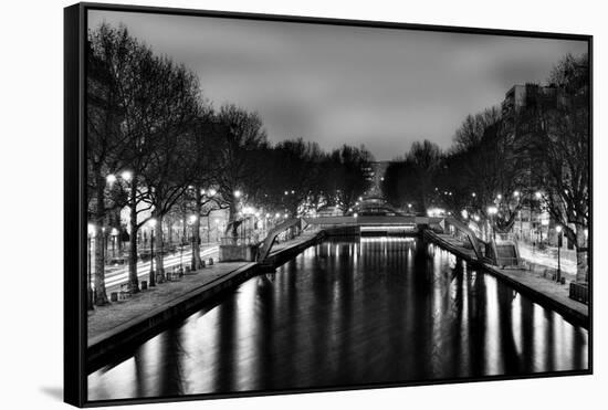 View of the Canal Saint-Martin - Paris - France-Philippe Hugonnard-Framed Stretched Canvas