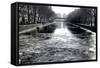 View of the Canal Saint-Martin - Winter -  Paris - France-Philippe Hugonnard-Framed Stretched Canvas