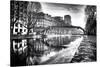 View of the Canal Saint-Martin - Winter -  Paris - France-Philippe Hugonnard-Stretched Canvas