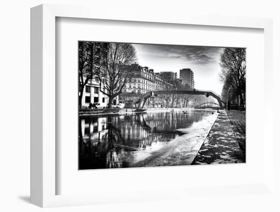 View of the Canal Saint-Martin - Winter -  Paris - France-Philippe Hugonnard-Framed Photographic Print