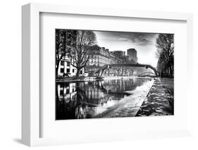 View of the Canal Saint-Martin - Winter -  Paris - France-Philippe Hugonnard-Framed Photographic Print