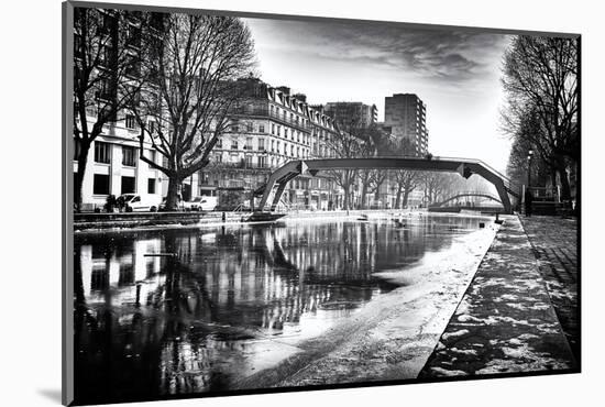 View of the Canal Saint-Martin - Winter -  Paris - France-Philippe Hugonnard-Mounted Photographic Print
