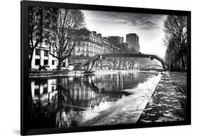 View of the Canal Saint-Martin - Winter -  Paris - France-Philippe Hugonnard-Framed Photographic Print