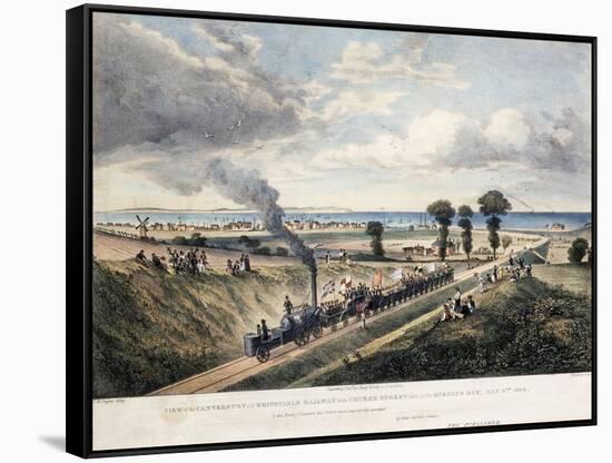 View of the Canterbury and Whitstable Railway from Church Street-Thomas Mann Baynes-Framed Stretched Canvas