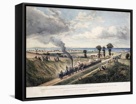 View of the Canterbury and Whitstable Railway from Church Street-Thomas Mann Baynes-Framed Stretched Canvas