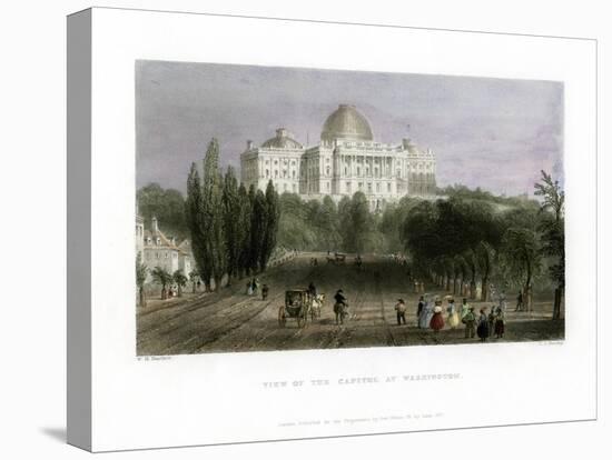 View of the Capitol at Washington, USA, 1837-CJ Bentley-Stretched Canvas