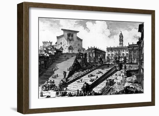 View of the Capitoline Hill, from the 'Views of Rome' Series, C.1760-Giovanni Battista Piranesi-Framed Giclee Print