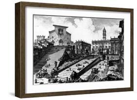 View of the Capitoline Hill, from the 'Views of Rome' Series, C.1760-Giovanni Battista Piranesi-Framed Giclee Print