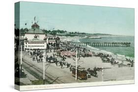 View of the Casino, Beach, and Pier - Santa Cruz, CA-Lantern Press-Stretched Canvas