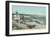 View of the Casino, Beach, and Pier - Santa Cruz, CA-Lantern Press-Framed Art Print