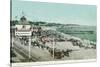 View of the Casino, Beach, and Pier - Santa Cruz, CA-Lantern Press-Stretched Canvas