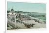 View of the Casino, Beach, and Pier - Santa Cruz, CA-Lantern Press-Framed Art Print