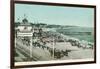 View of the Casino, Beach, and Pier - Santa Cruz, CA-Lantern Press-Framed Art Print