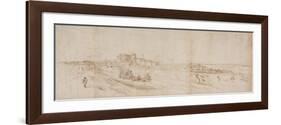 View of the Castello Bracciano, Near Rome with Coach and Figures-Jacques Callot-Framed Giclee Print