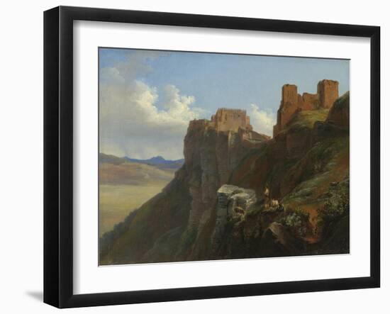 View of the Castello di San Giuliano, near Trapani, Sicily, c.1824-6-Louise Josephine Sarazin de Belmont-Framed Giclee Print