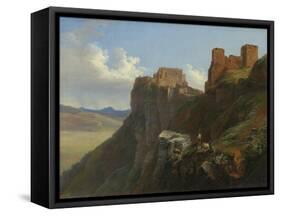 View of the Castello di San Giuliano, near Trapani, Sicily, c.1824-6-Louise Josephine Sarazin de Belmont-Framed Stretched Canvas